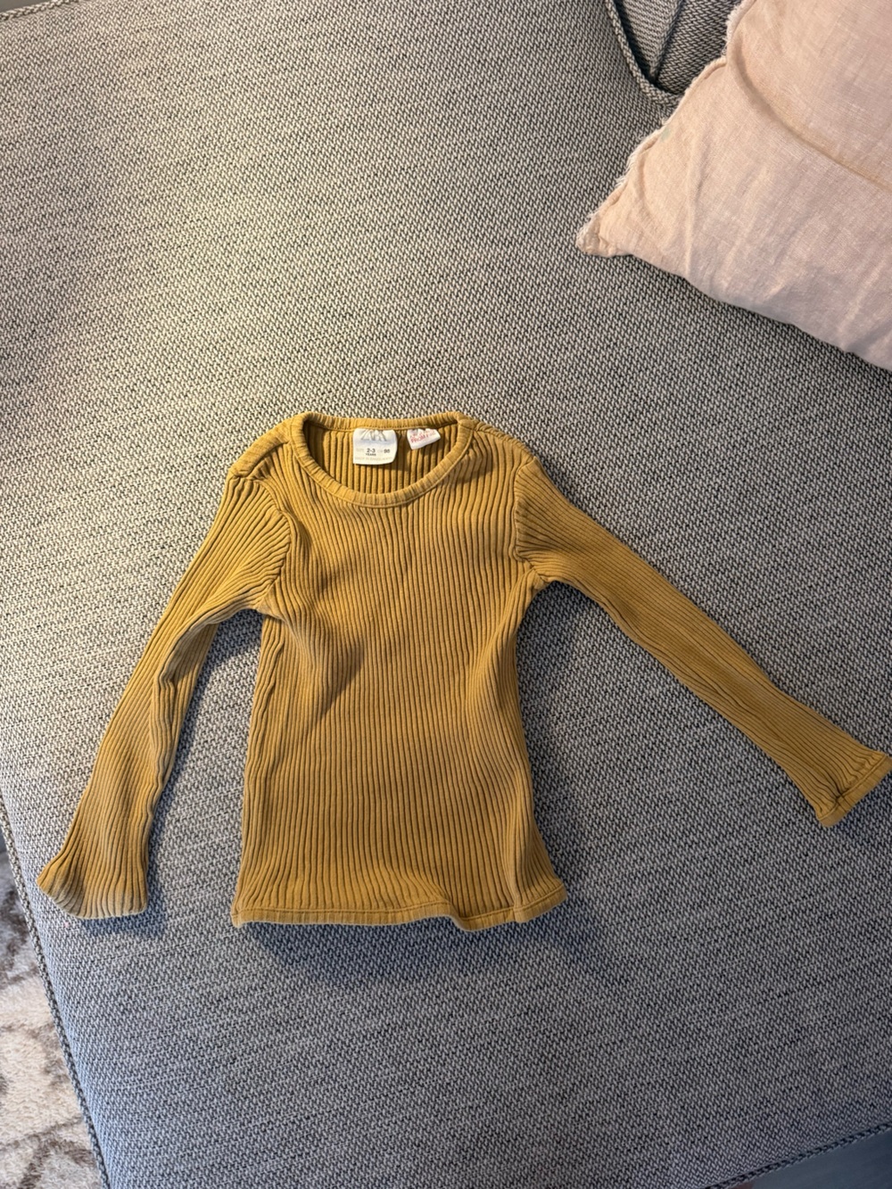 H&M Ribbed Mustard Crewneck Sweater